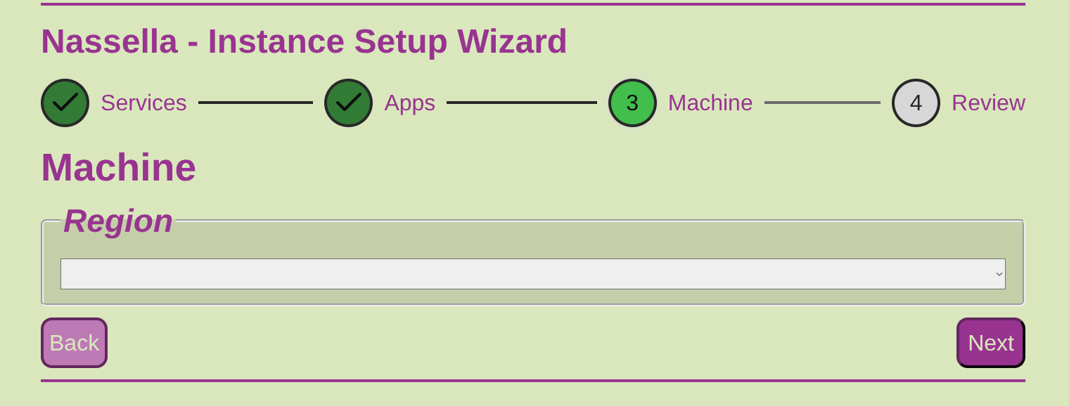 Machine Region Settings