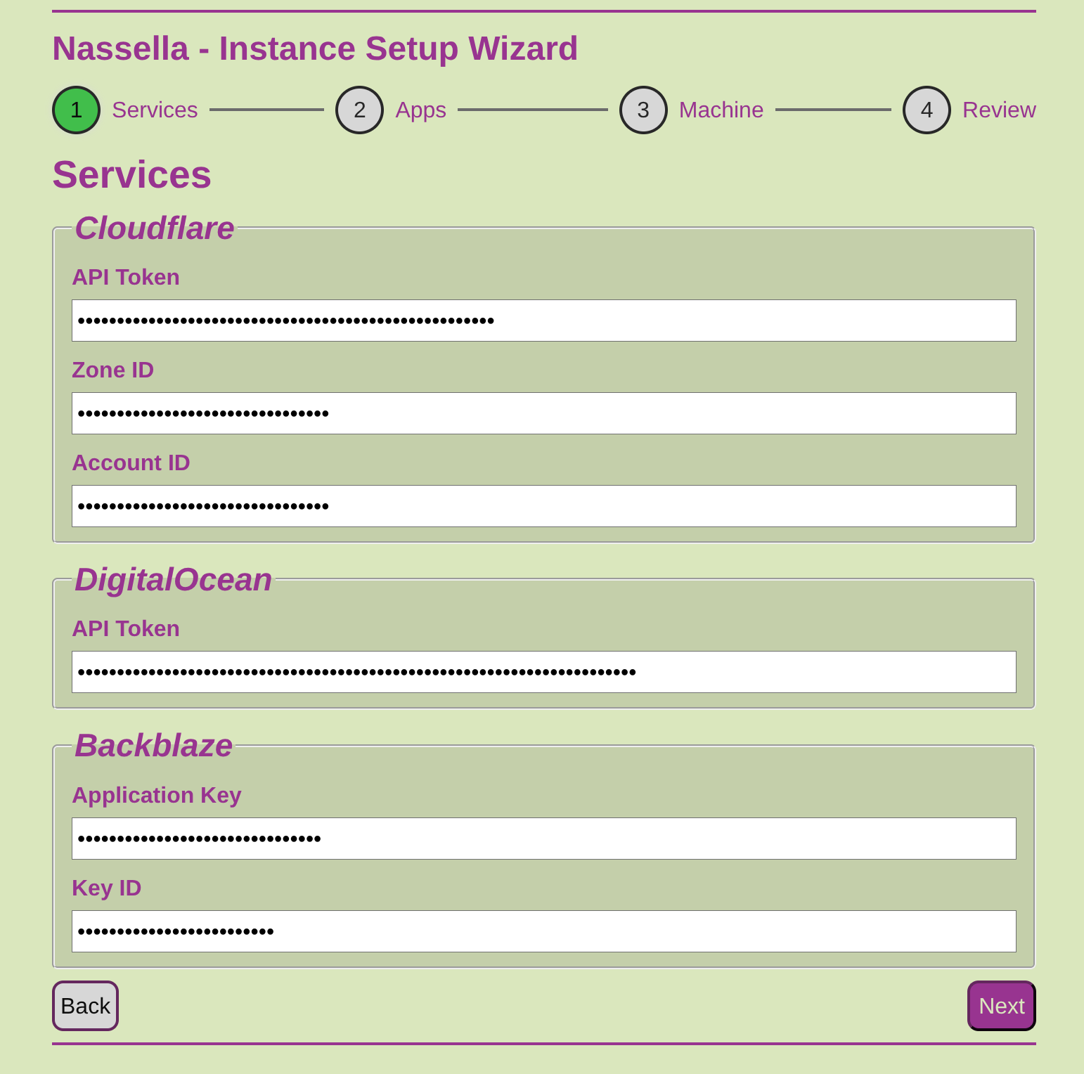 Service Settings